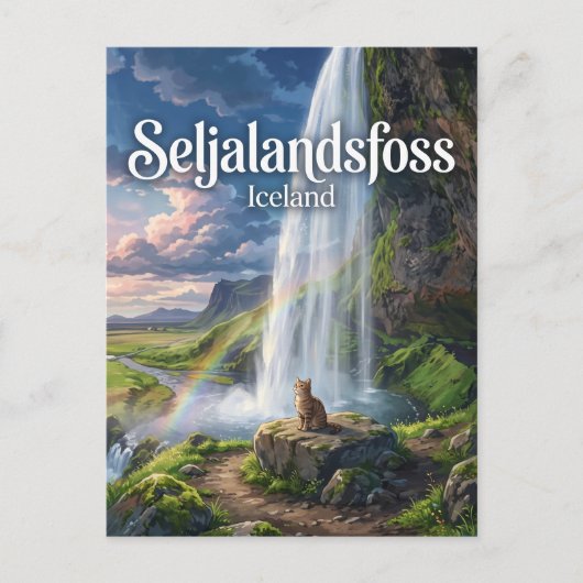Seljalandsfoss IJsland Briefkaart (Voorkant)
