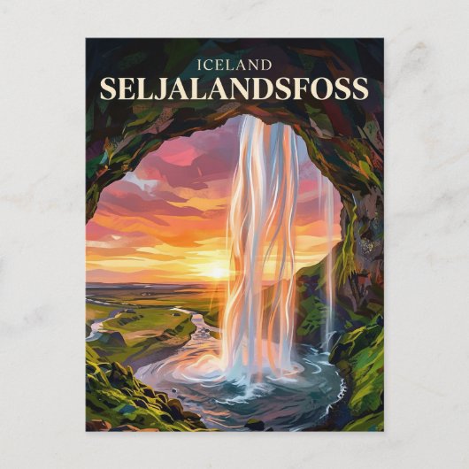 Seljalandsfoss IJsland Briefkaart (Voorkant)