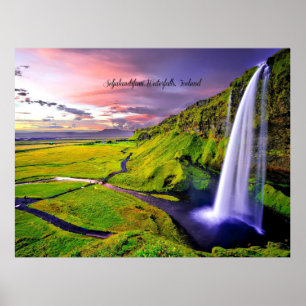 Seljalandsfoss Waterfall, IJsland Poster