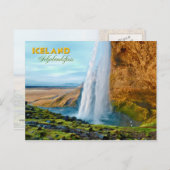 Seljalandsfoss Waterfall in IJsland Briefkaart (Voorkant / Achterkant)