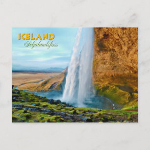 Seljalandsfoss Waterfall in IJsland Briefkaart