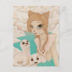 Selkie - Mermaid with Seals briefkaart