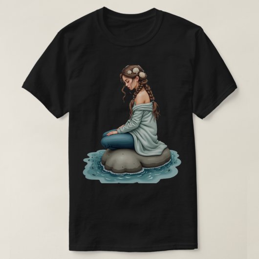 Selkie op de rotsen t-shirt (Design voorkant)