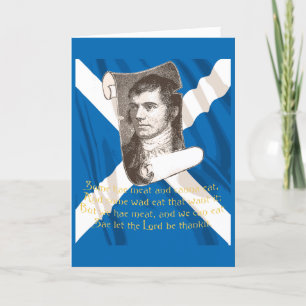 Selkirk Grace Burns Night citaat en Saltire Feestdagen Kaart