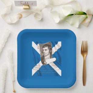 Selkirk Grace Burns Night en Schotse Saltire Papieren Bordje