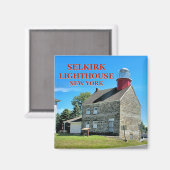 Selkirk Lighthouse, New York Square Magnet (Voorkant / Achterkant)