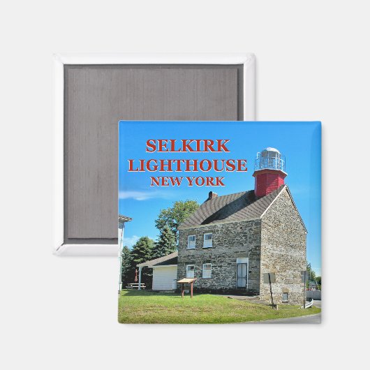 Selkirk Lighthouse, New York Square Magnet (Voorkant / Achterkant)