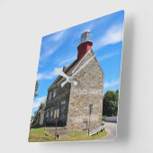 Selkirk Lighthouse, New York Wall Clock Vierkante Klok (Hoek)