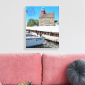 Selkirk Lighthouse, New York Wrapped Canvas (Insitu (Woonkamer))