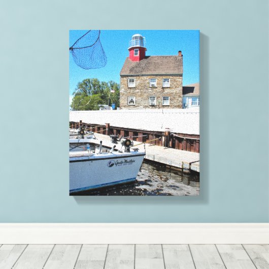 Selkirk Lighthouse, New York Wrapped Canvas (Insitu (Houten vloer))