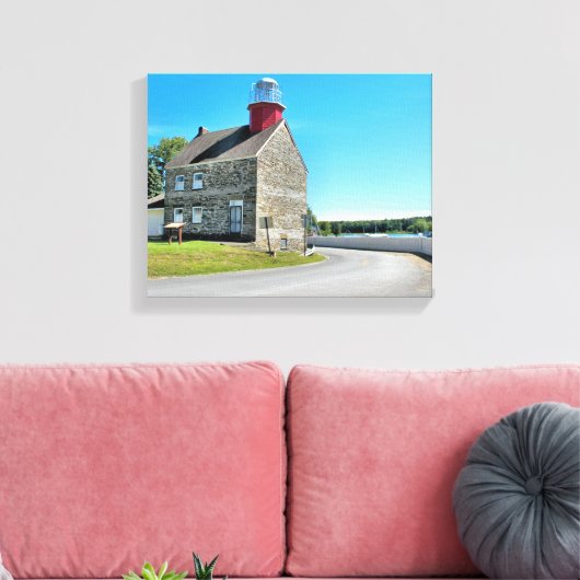 Selkirk Lighthouse, New York Wrapped Canvas (Insitu (Woonkamer))
