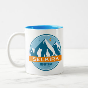 Selkirk Mountains Brits-Columbia sterren maan Tweekleurige Koffiemok