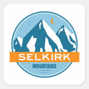 Selkirk Mountains Brits-Columbia sterren maan Vierkante Sticker