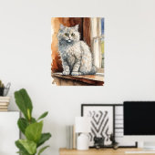 Selkirk rex Cat - Kat Kunstdruk Poster (Thuiskantoor)