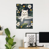 Selkirk Rex in badposter, Grappige katposter Poster (Thuiskantoor)