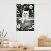 Selkirk Rex in badposter, Grappige katposter Poster (Keuken)