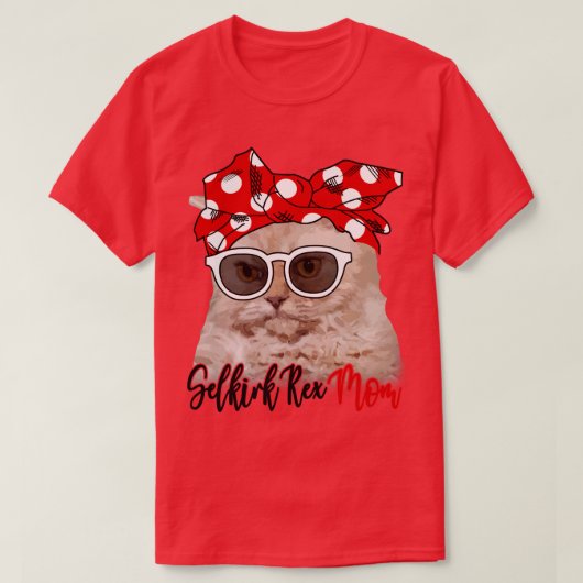 Selkirk Rex Kat Shirt Selkirk Rex Kat Mam Bandana (Design voorkant)