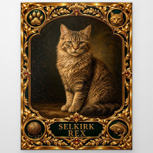 Selkirk Rex, met juwelen belegde erfstuk kunst Briefkaart
