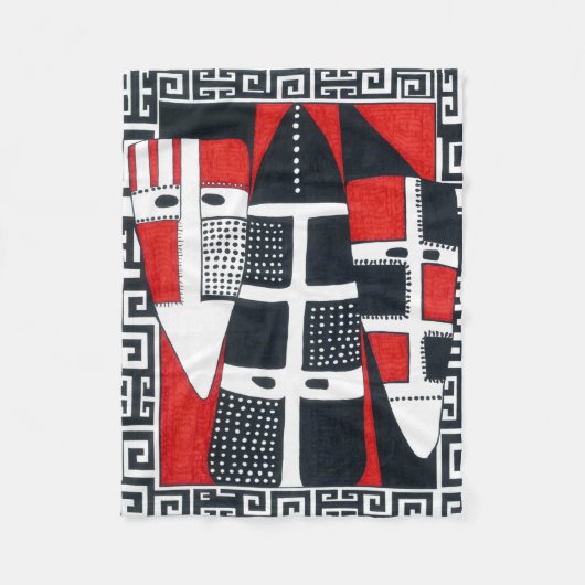 Selknam Blanket Chileense zuidamerikaanse indiase Fleece Deken (Voorkant)