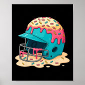Sell Catcher Helmet With Face Mask Ice-cream Dripp Poster (Voorkant)