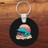 Sell Catcher Helmet With Face Mask Ice-cream Dripp Sleutelhanger (Voorkant)