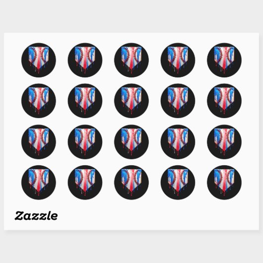 Sell Plate Drip Usa Flag Sell Softll Drip  Ronde Sticker (Vel)