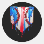 Sell Plate Drip Usa Flag Sell Softll Drip  Ronde Sticker (Voorkant)