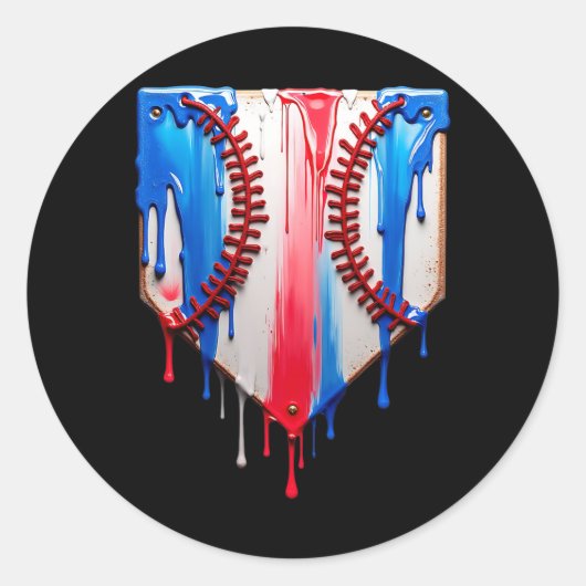 Sell Plate Drip Usa Flag Sell Softll Drip  Ronde Sticker (Voorkant)