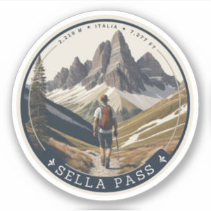 Sella Pass berg Zuid-Tirol Italiaanse Alpen Sticker