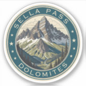 Sella Pass bergpas Zuid-Italiaanse alpen Sticker (Voorkant)