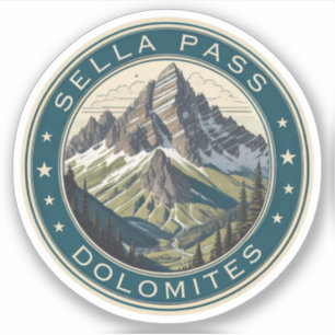 Sella Pass bergpas Zuid-Italiaanse alpen Sticker