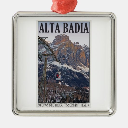 Sella Ronda - Alta Badia Gondola Metalen Ornament (Voorkant)