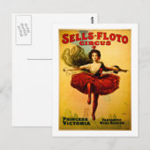 Sells-Floto Circus Poster Wire Walker Briefkaart (Voorkant / Achterkant)