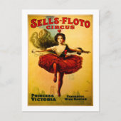  Sells-Floto Circus Poster Wire Walker Briefkaart (Voorkant)