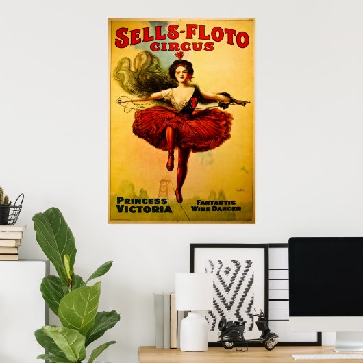  Sells-Floto Circus Wire Walker Poster (Thuiskantoor)