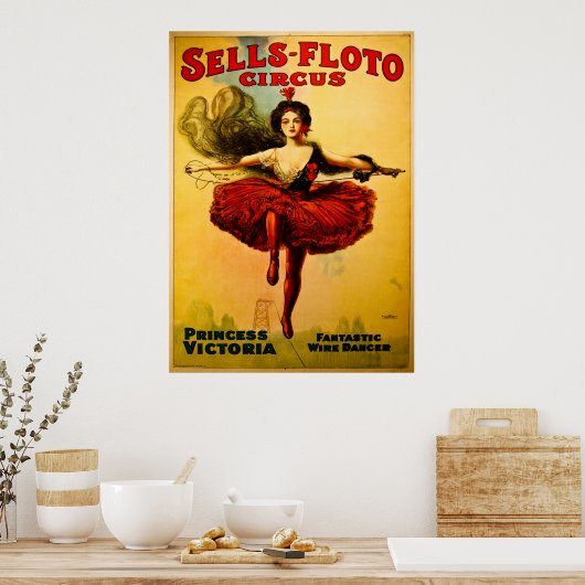 Sells-Floto Circus Wire Walker Poster (Keuken)
