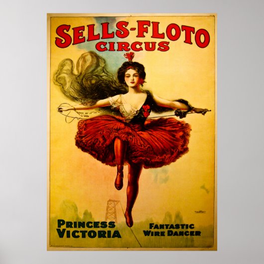  Sells-Floto Circus Wire Walker Poster (Voorkant)