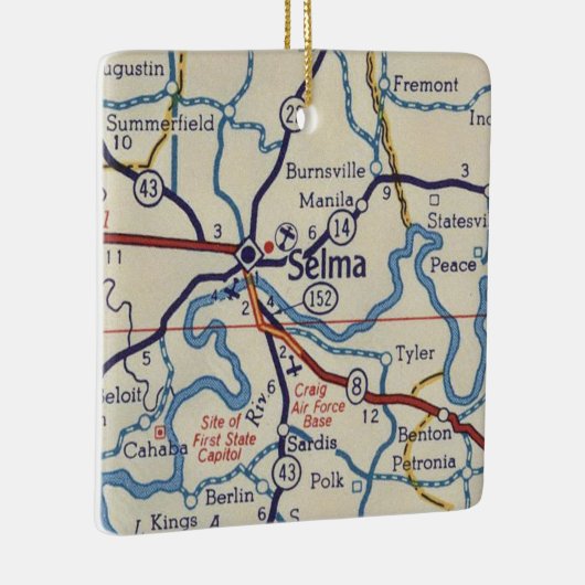 Selma AL  Map Keramisch Ornament (Rechts)