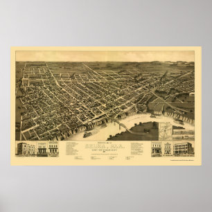 Selma, AL Panorama Map - 1887 Poster