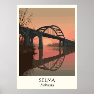 Selma Alabama Edmund Pettus Brug Poster