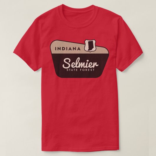 Selmier State Forest Indiana Welkomstbord T-shirt (Design voorkant)