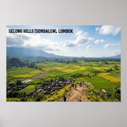 Selong Hill Sembalun Lombok Rice Field Art Poster (Voorkant)