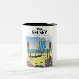 Selsey West Sussex Engeland Tweekleurige Koffiemok