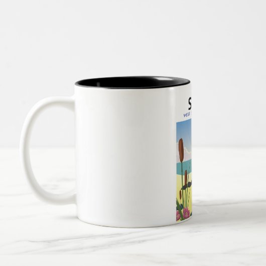 Selsey West Sussex England Tweekleurige Koffiemok (Links)