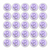 Selt Style Lavender Monogrammen Sticker (Voorkant)