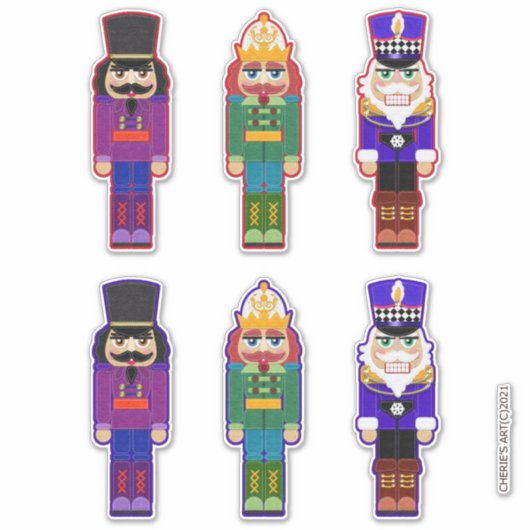 Selt ziet er uit naar Nutkrakers Soldaten Kerstmis Sticker (Voorkant)