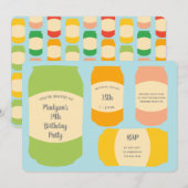 Seltzer Soda Cans Zomer Verjaardagsfeest Kaart (Voorkant / Achterkant)