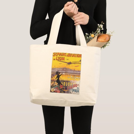 Semaine d'Aviation de Lyon Grote Tote Bag (Voorkant (product))
