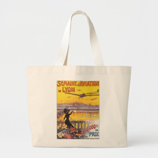 Semaine d'Aviation de Lyon Grote Tote Bag (Voorkant)