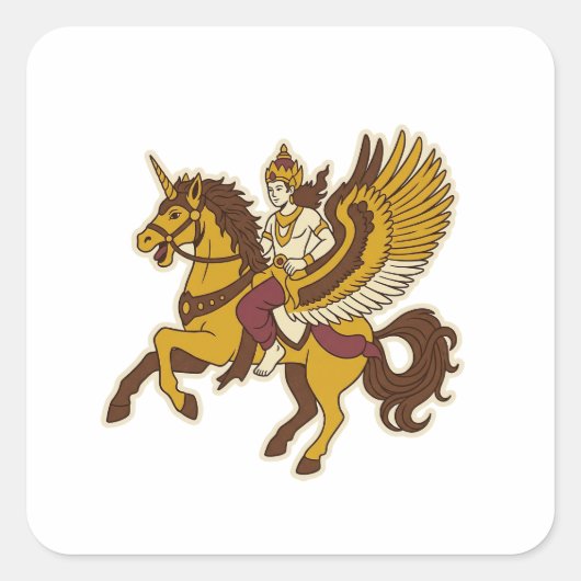 Sembrani Paard Vierkante Sticker (Voorkant)